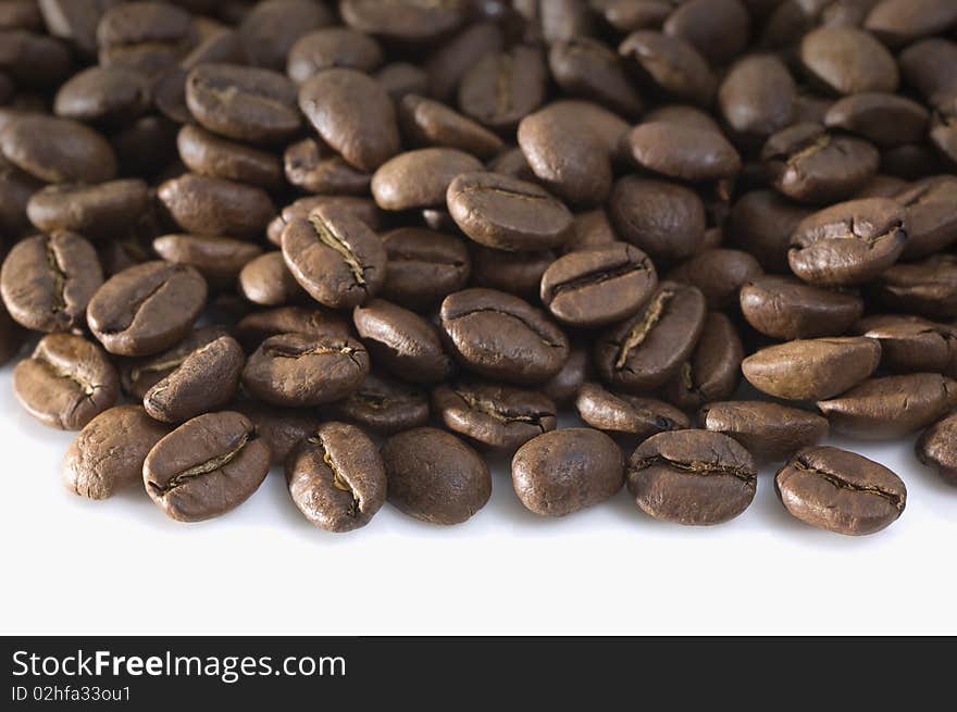 Coffee Beans On White Background