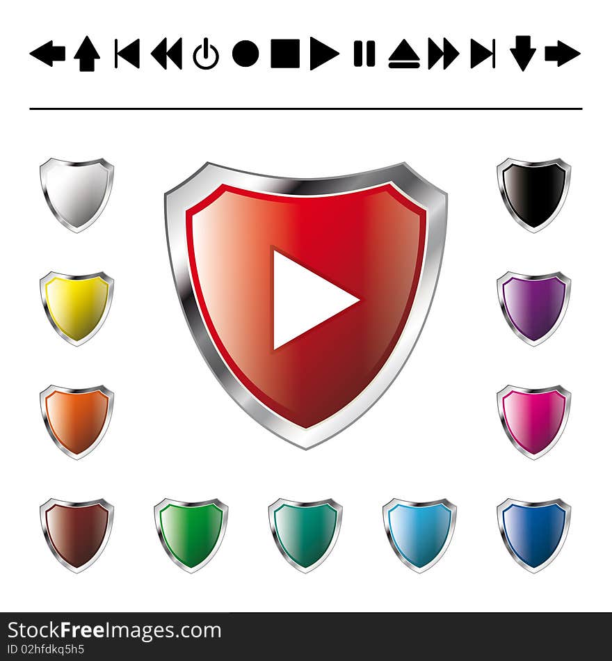 Set - collection of illustration shiny and glossy button isolated on white background. White, yellow, orange, brown, green, blue, pink, purple and black abstract web navigation buttons. Set - collection of illustration shiny and glossy button isolated on white background. White, yellow, orange, brown, green, blue, pink, purple and black abstract web navigation buttons.