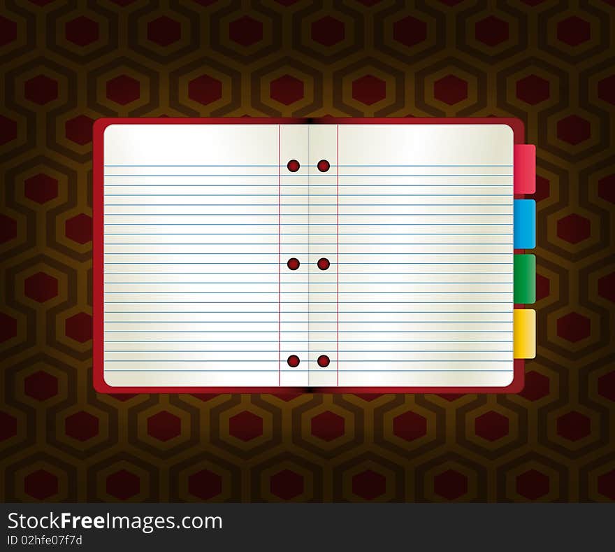 Illustration abstract paper notebook. Template for web site or blog.