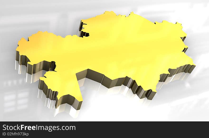 3d map golden of khazakstan