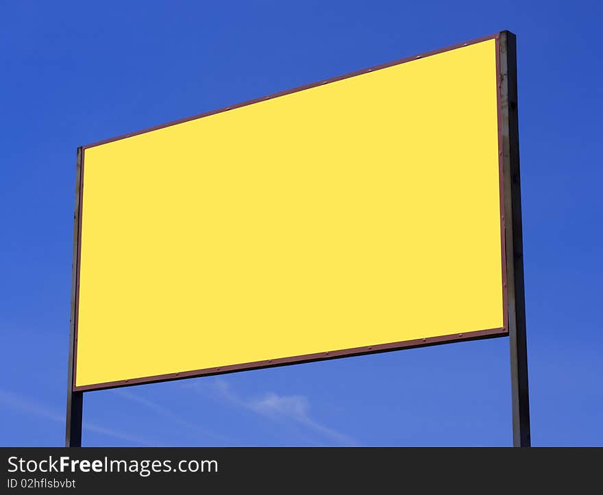 Bigboard with a yellow background on the sky.