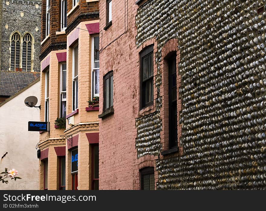 Close up of a street scene, showing different, shapes and brickwork. Close up of a street scene, showing different, shapes and brickwork.