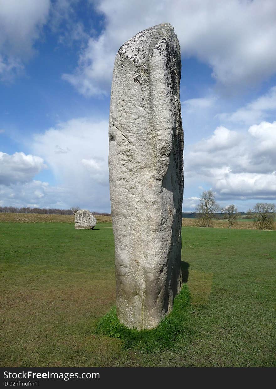 Close up view of Ancient standing stone at Avebury world heritage site. Close up view of Ancient standing stone at Avebury world heritage site.