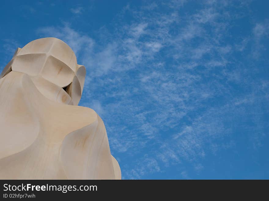 Details of funnels on top of Casa Mila desingned by Antoni Gaudi, Barcelona, Spain. Details of funnels on top of Casa Mila desingned by Antoni Gaudi, Barcelona, Spain.