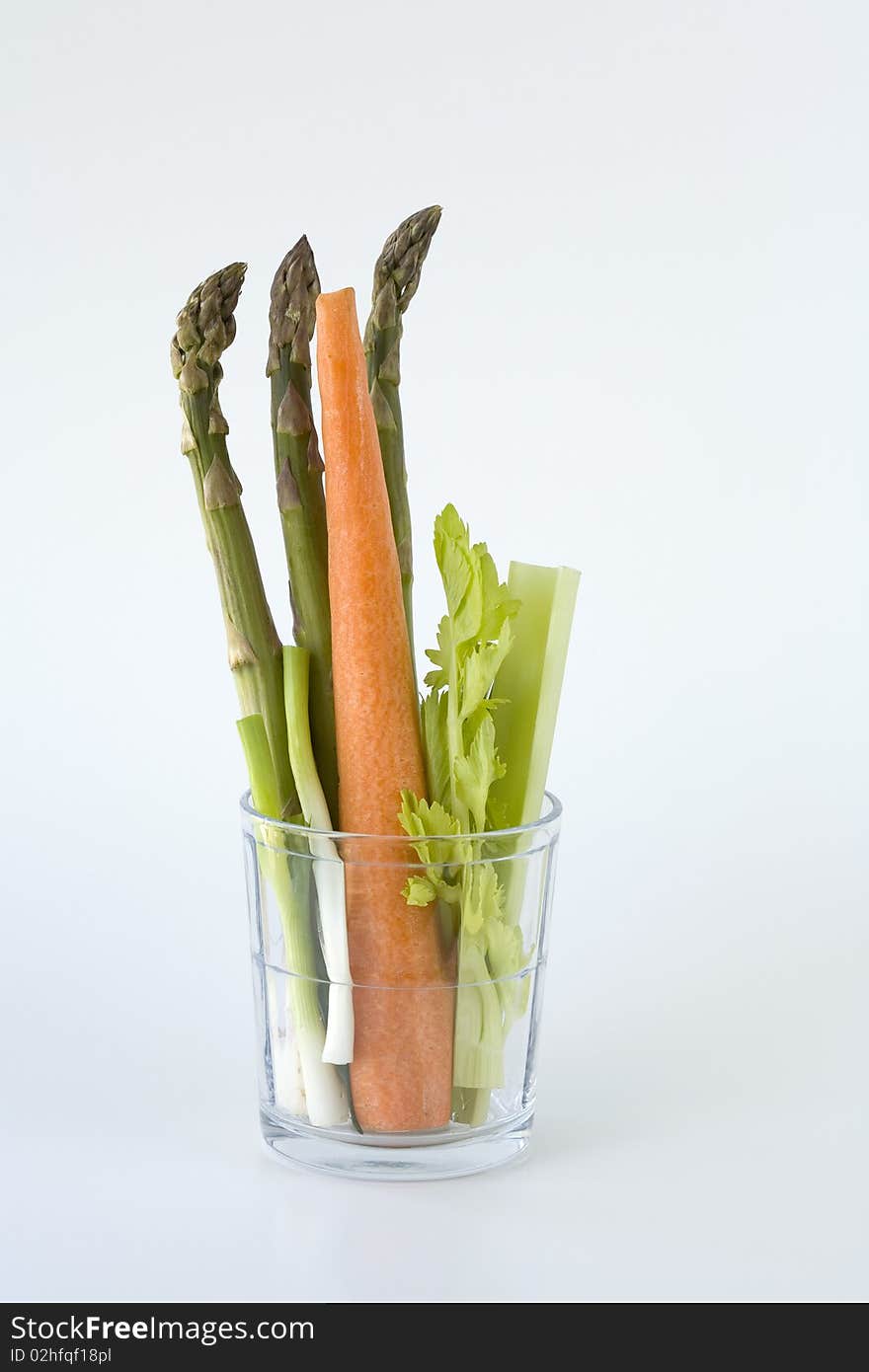 A concept images of fresh vegetables in a glass.