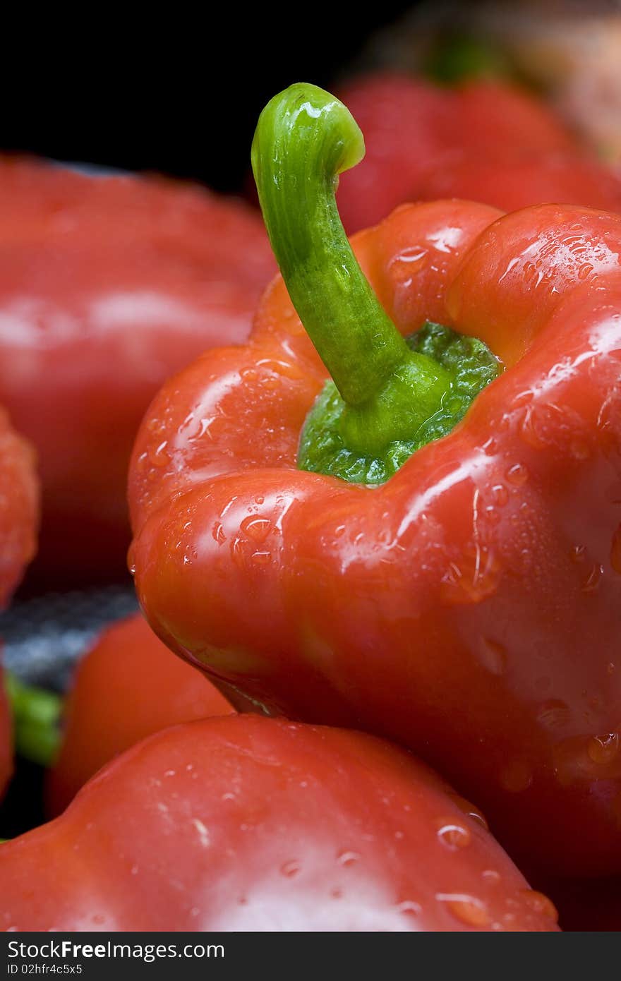 Close Up Of A Red Bell Pepper.