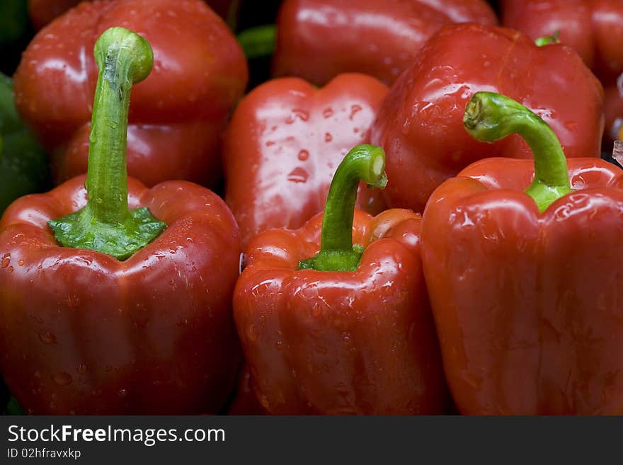 Close up of bell peppers.