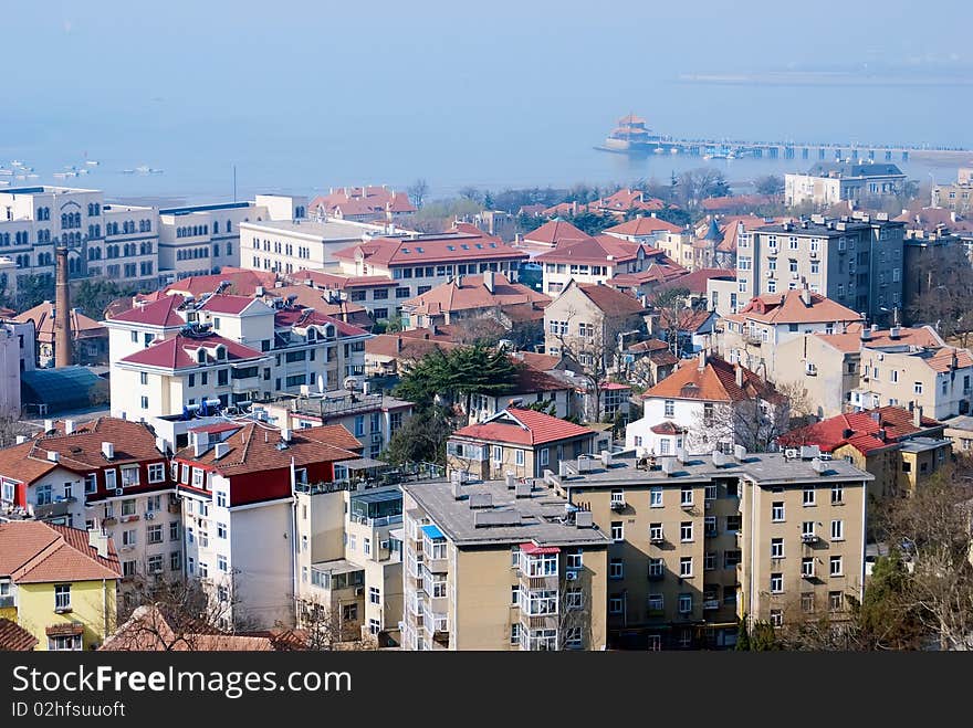 Aerial View Of Old City In Qingdao