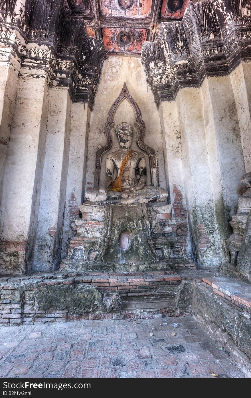 Buddha statue in the Ayutthaya Historical Park, the ruins of the old capital city of the Ayutthaya Kingdom