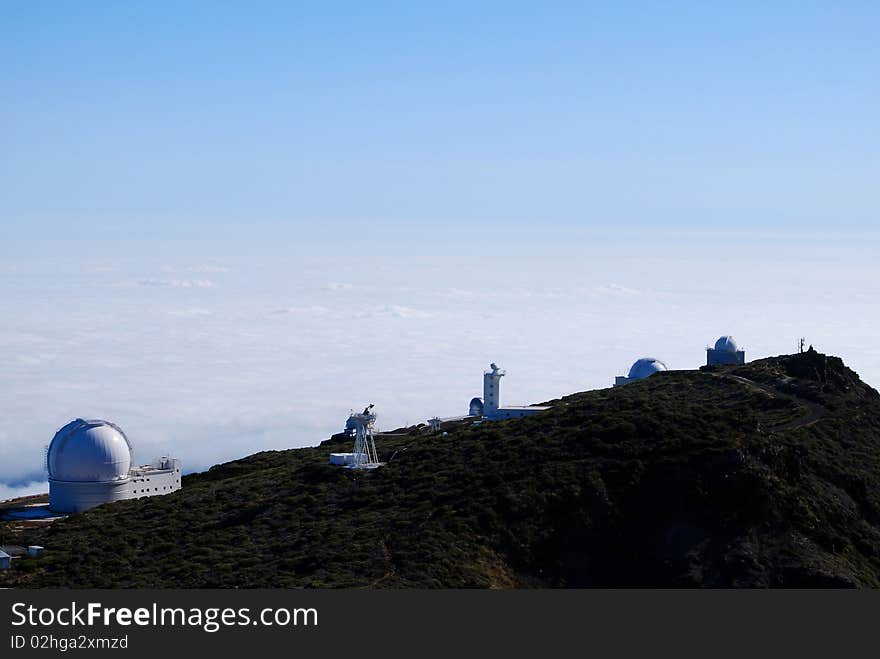 Telescope at Rocke de Los Muchachos, La Palma, Spain. Telescope at Rocke de Los Muchachos, La Palma, Spain