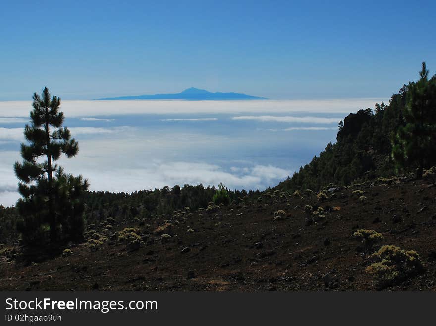 A view at the landscape of volcanic La Palma, Spain. A view at the landscape of volcanic La Palma, Spain