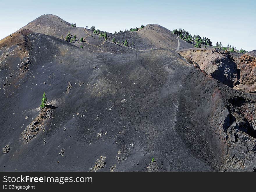 A view at the landscape of volcanic La Palma, Spain. A view at the landscape of volcanic La Palma, Spain