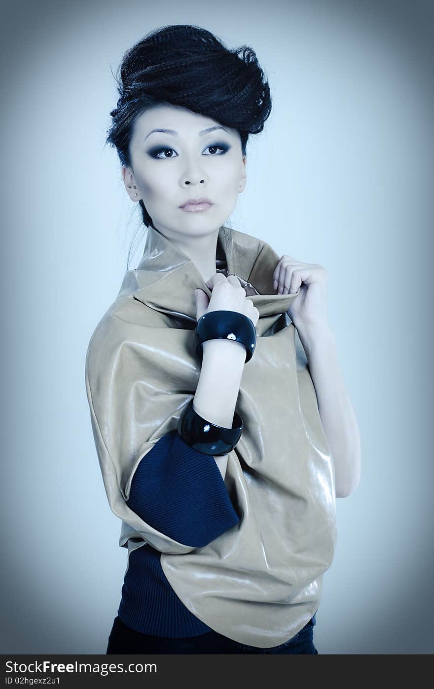 Asian beauty model in cold tones. Asian beauty model in cold tones