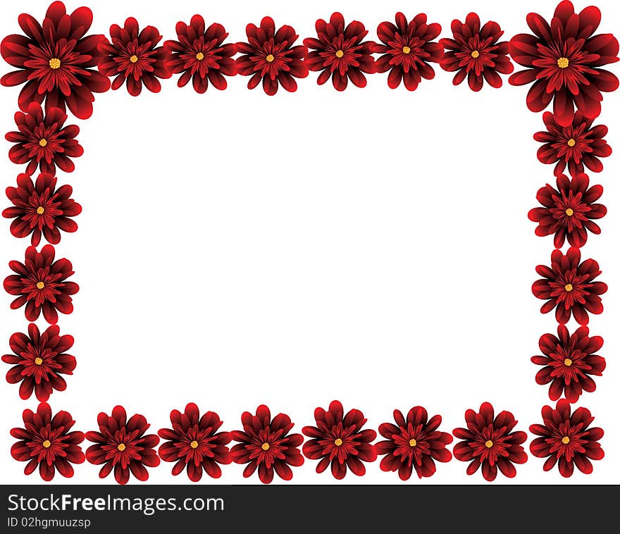 The illustration contains the image of floral frame