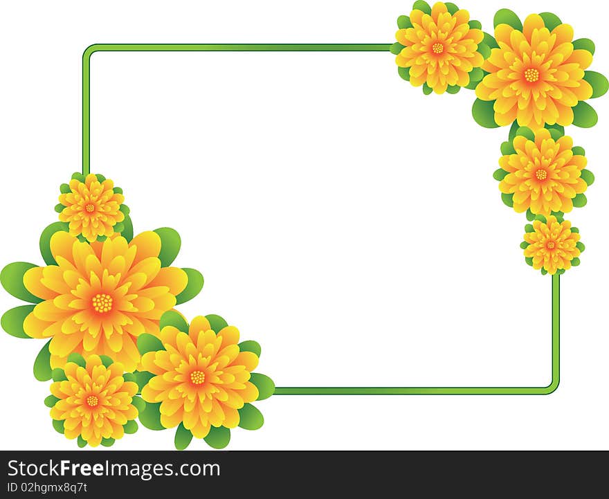 The  illustration contains the image of floral frame