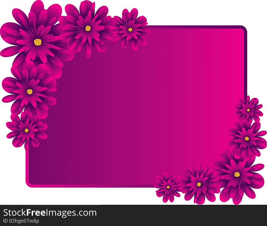 The illustration contains the image of floral frame