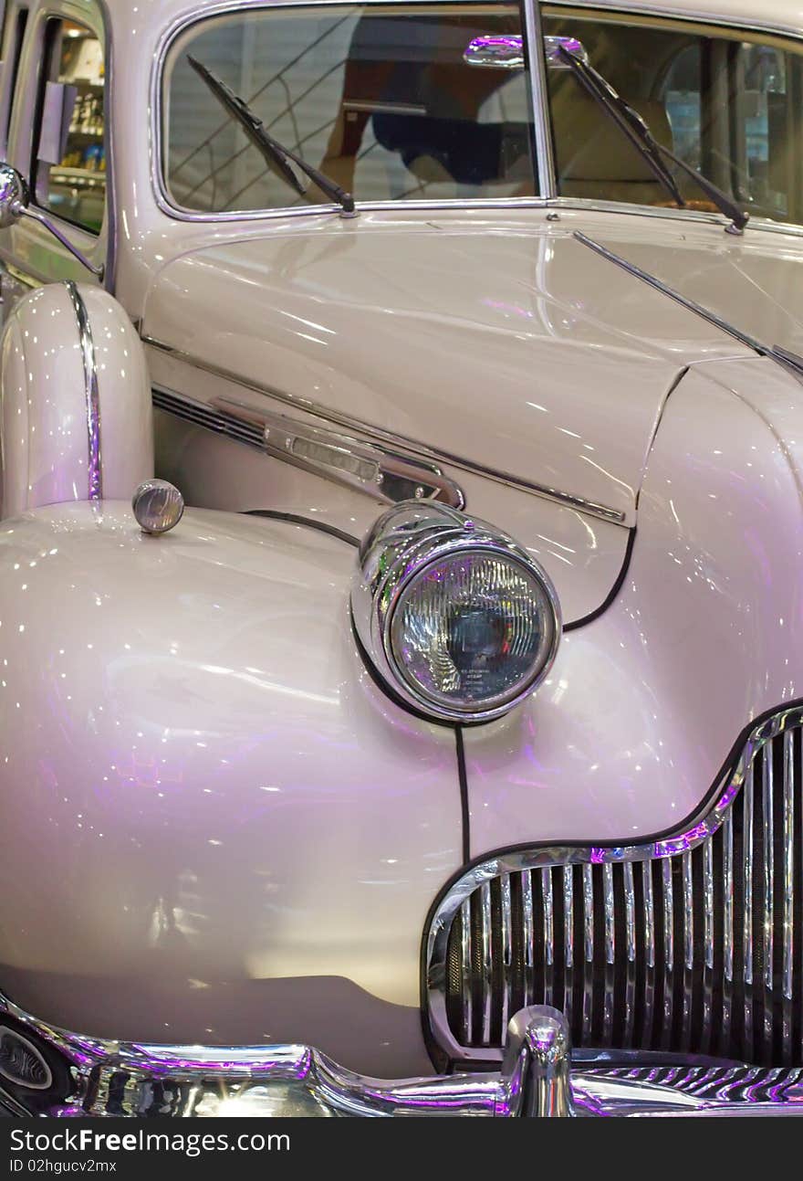 Closeup of Headlight - Wing and Grille. Closeup of Headlight - Wing and Grille