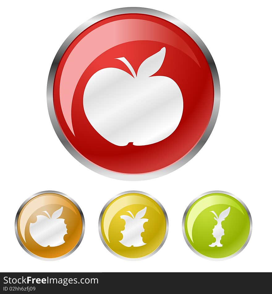 Buttons with apple