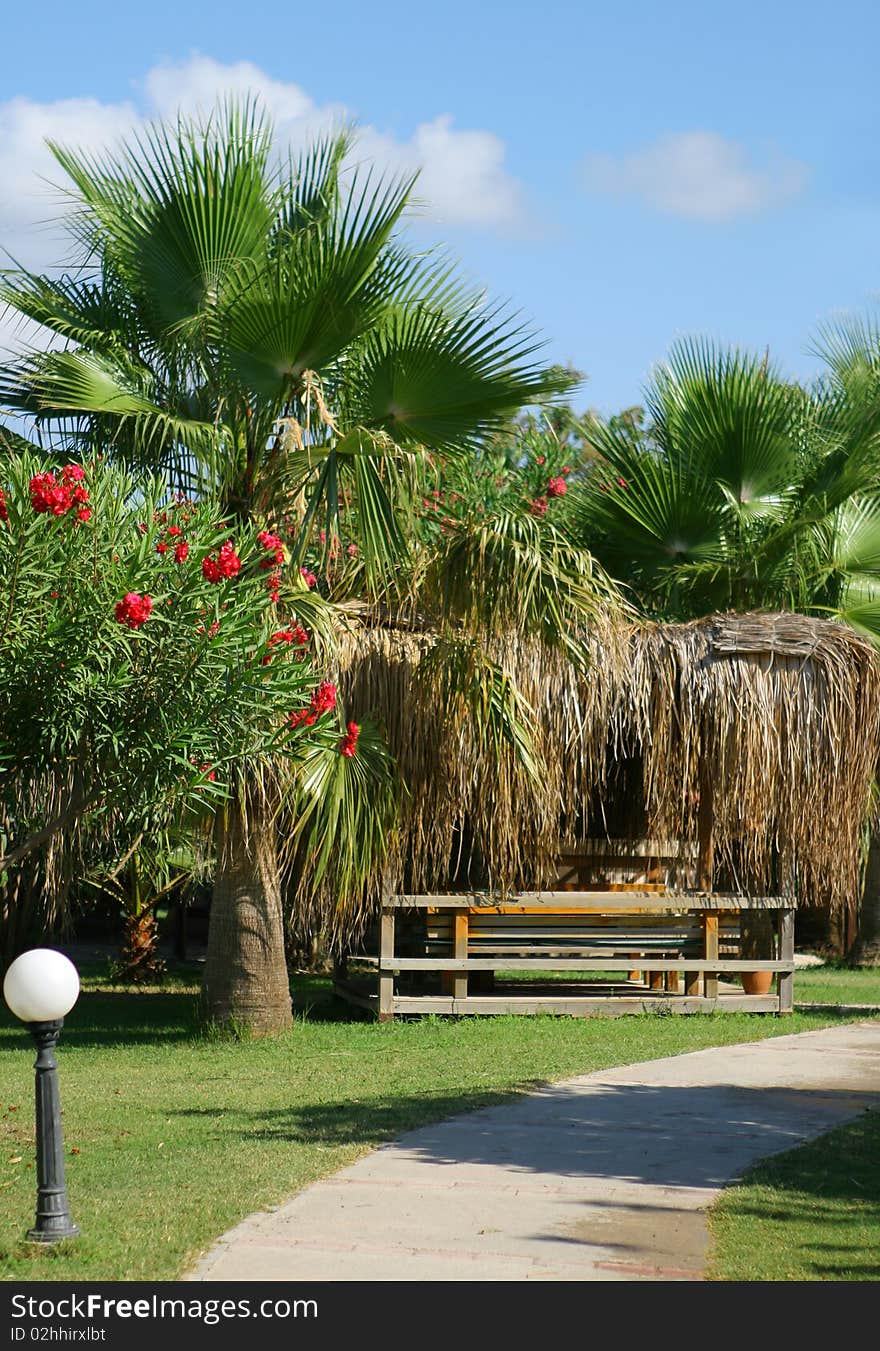 The Landscape with summerhouse.