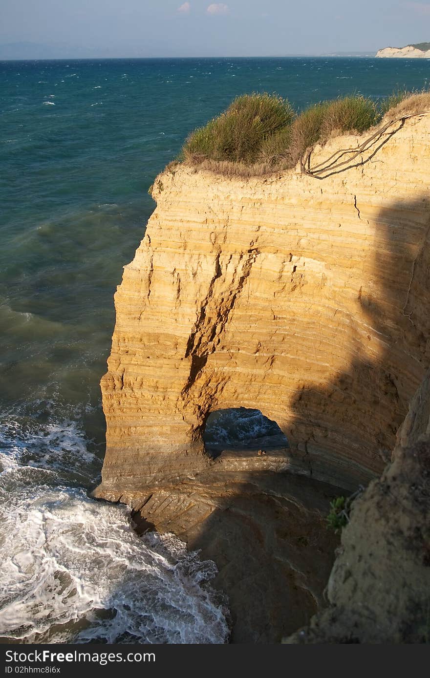 Rock cliff arc, Corfu, Greece. Rock cliff arc, Corfu, Greece