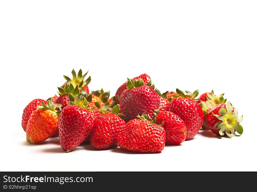 Strawberries In A Glass On White Background