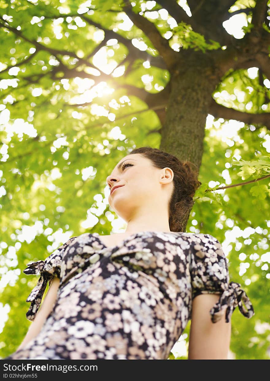 Young woman in park