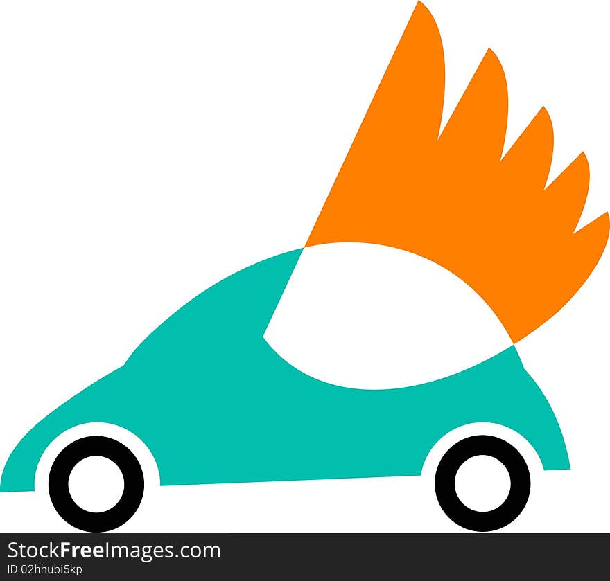 Vehicle with wings logo art work. Vehicle with wings logo art work