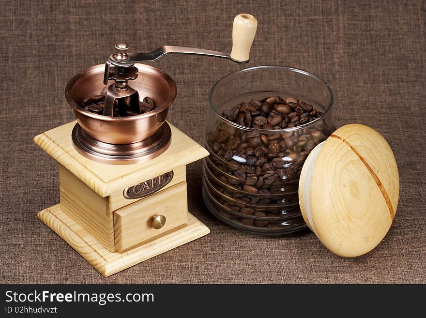 Coffee Grinder And Bank From Coffee