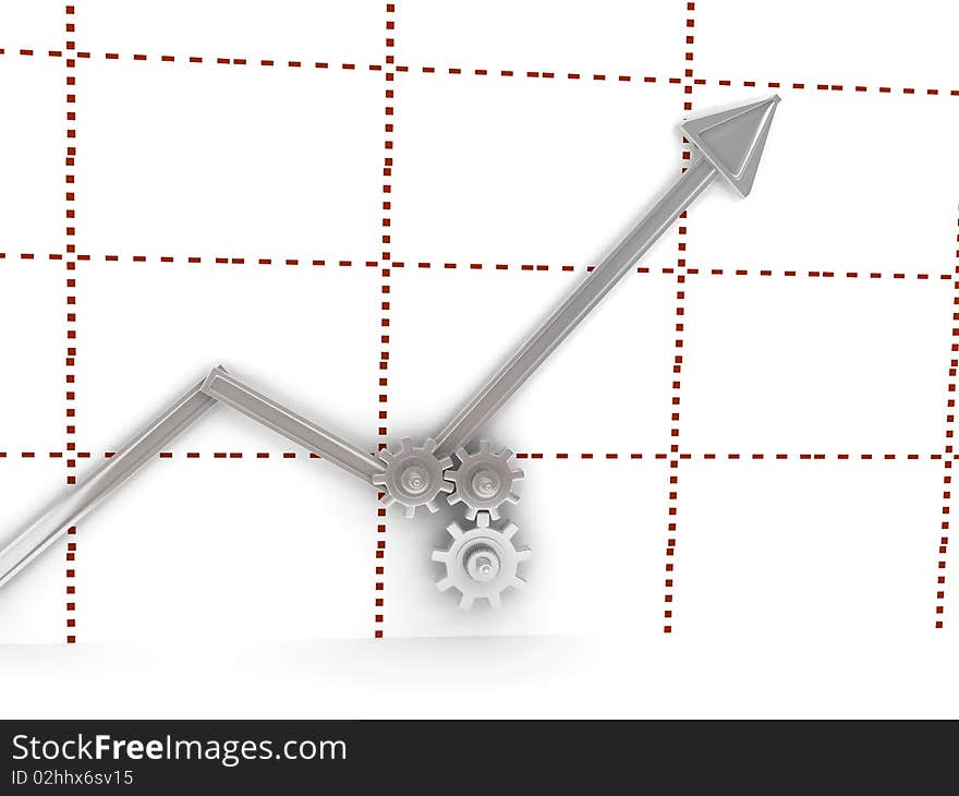 3d concept with chart