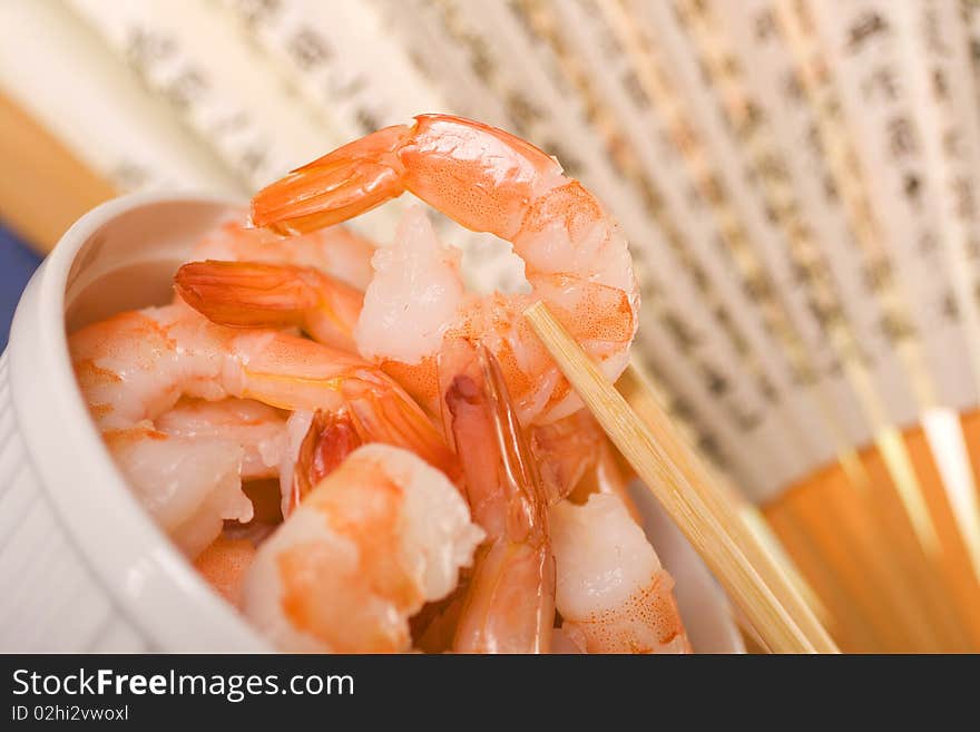 Healthy fresh orange shrimp isolated . Healthy fresh orange shrimp isolated .