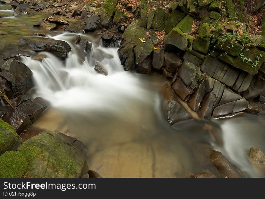 Mountain stream in the Polish Carpathians. Mountain stream in the Polish Carpathians