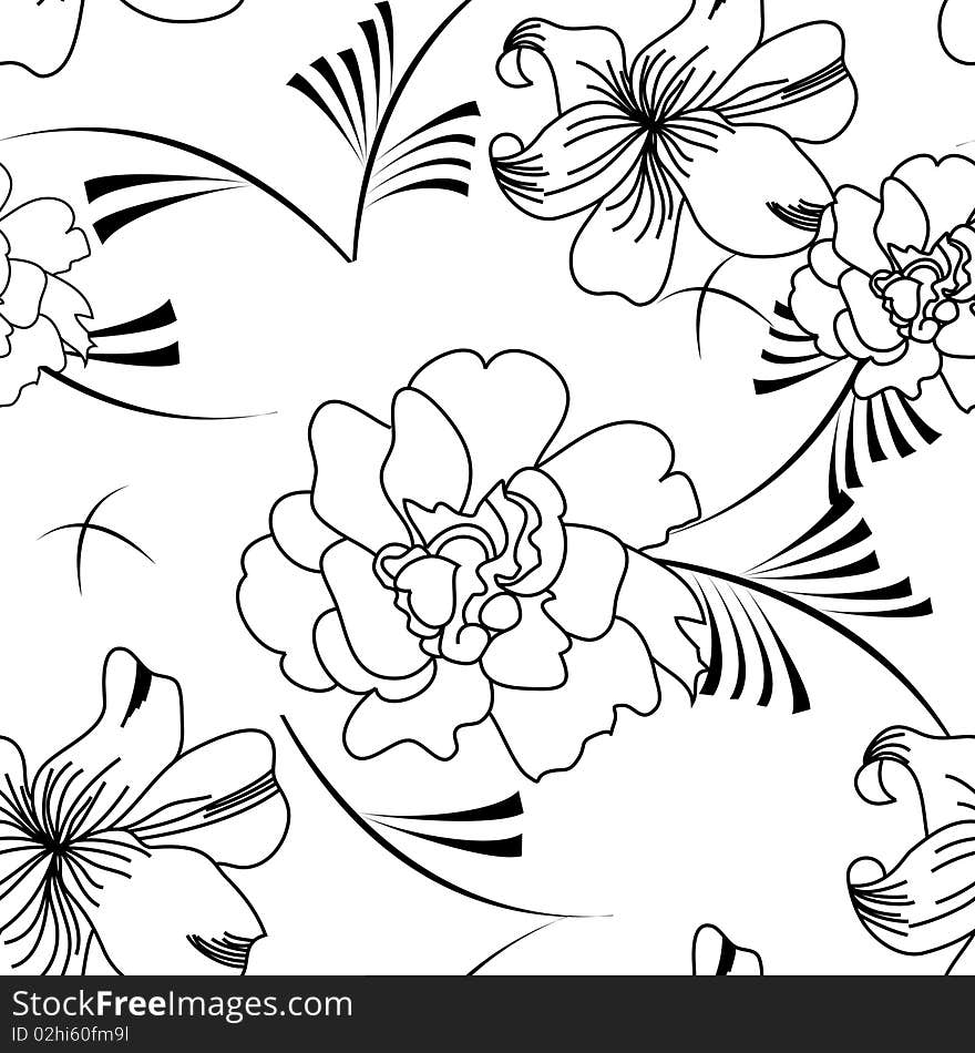 Monochrome seamless pattern