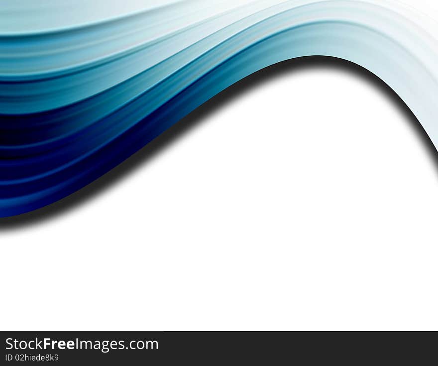 Blue dynamic waves over white background. Space to insert text or design