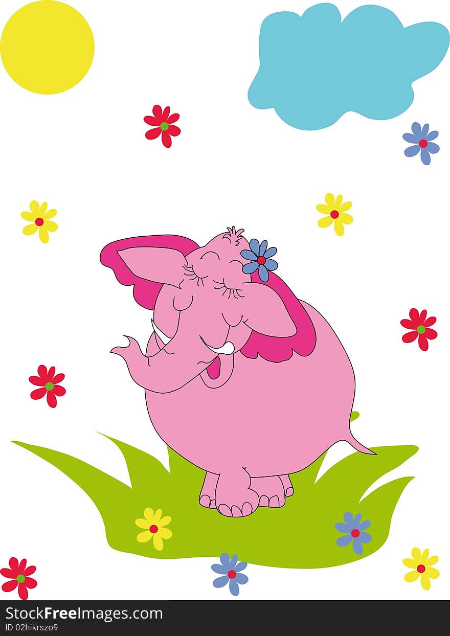 Pink elephant dreams of love