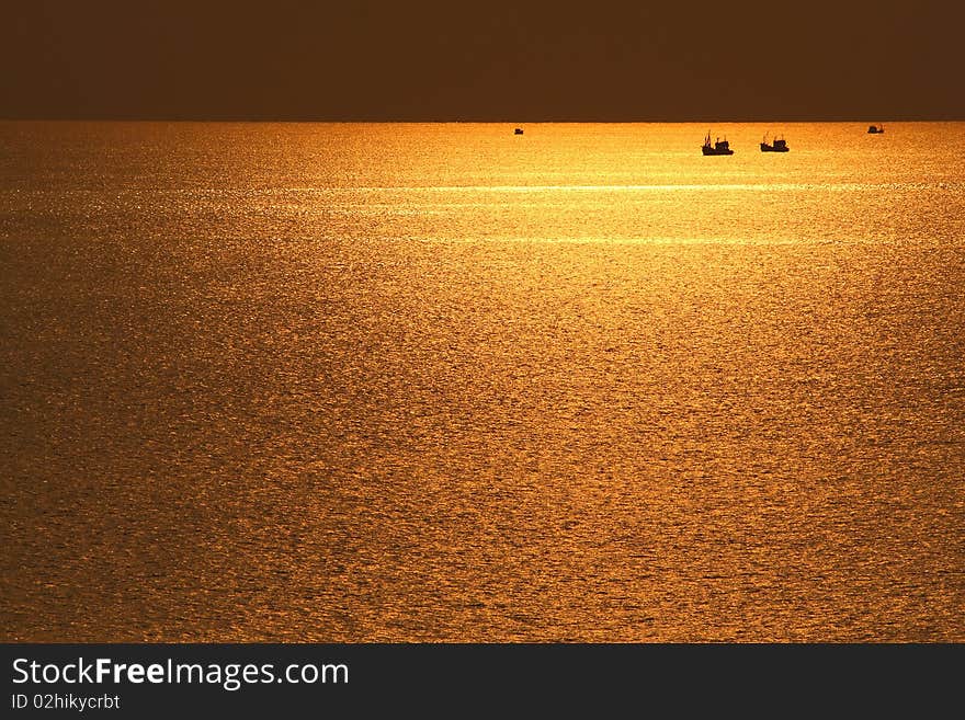 Sea with sunset