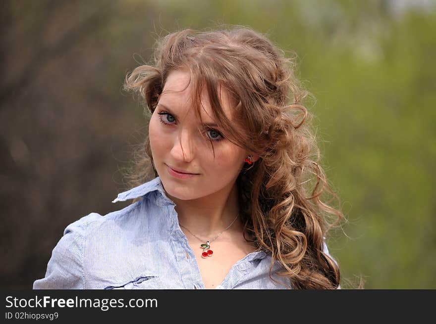 Young girl with long hair