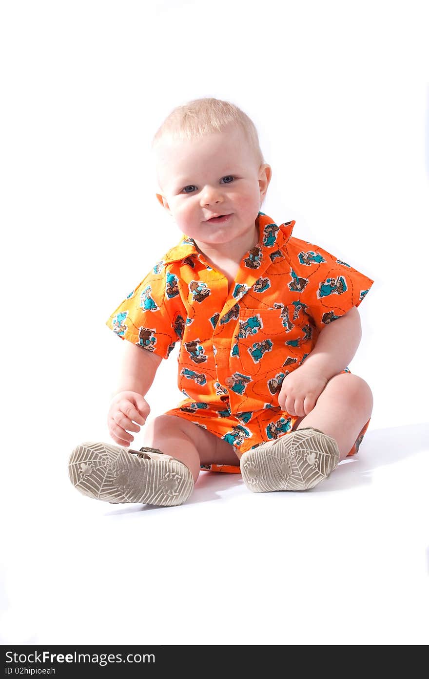 Bright closeup portrait of adorable baby