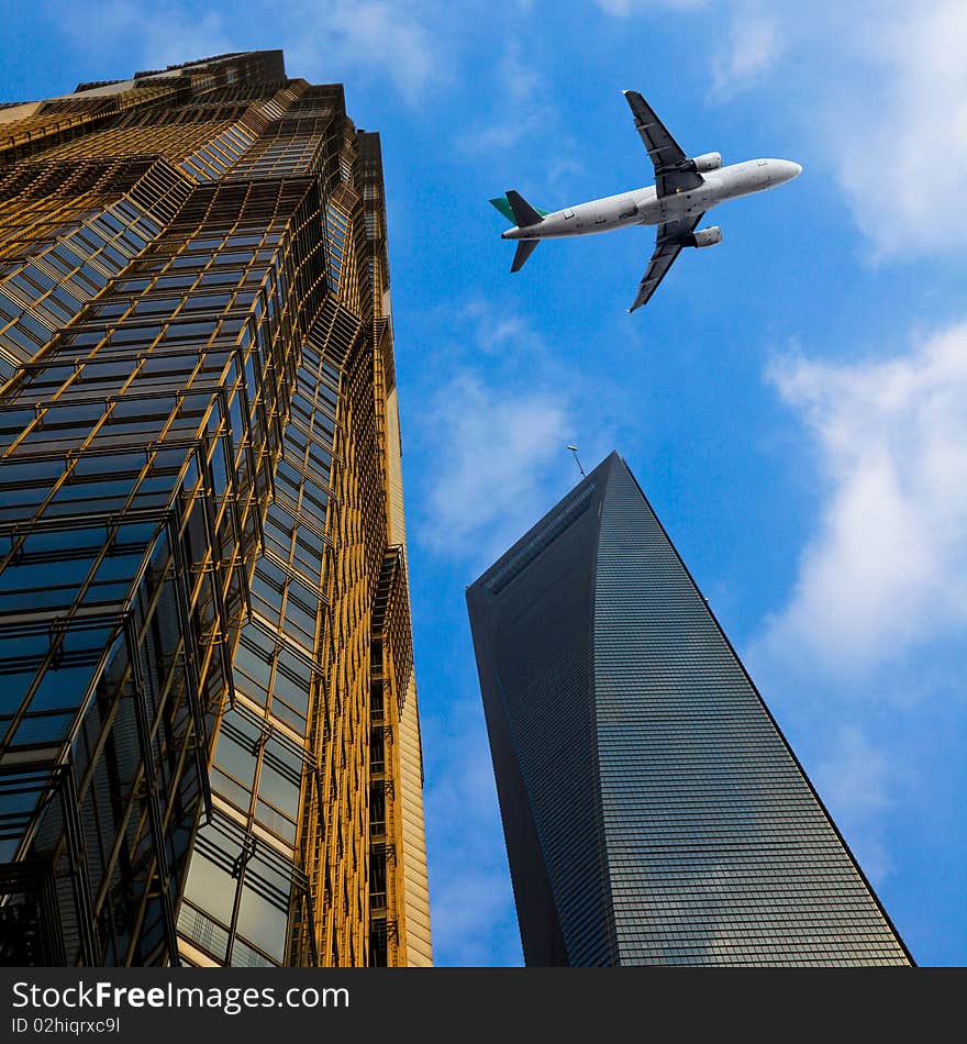 The modern building of the lujiazui financial centre in shanghai china.