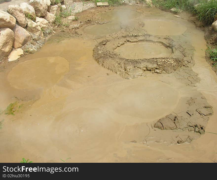 Brown Earth hot pond