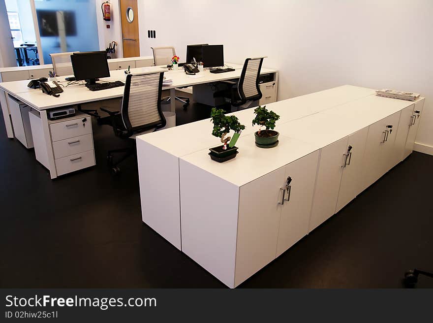 General view of a modern workplace. General view of a modern workplace