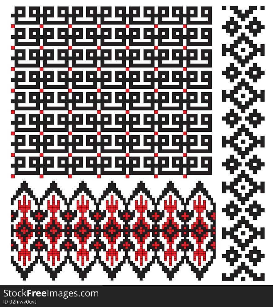 There are schemes of ukrainian pattern for embroidery. There are schemes of ukrainian pattern for embroidery