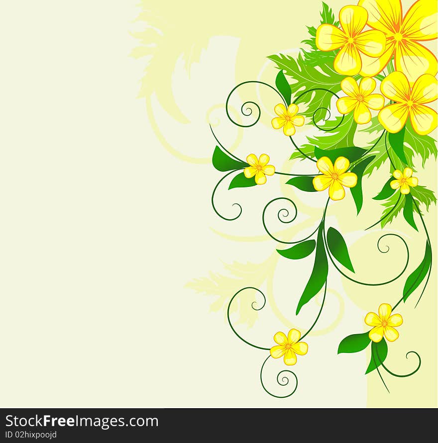 Floral background, illustration with copy space area