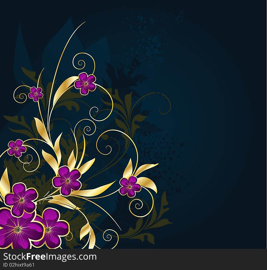 Floral background with stars