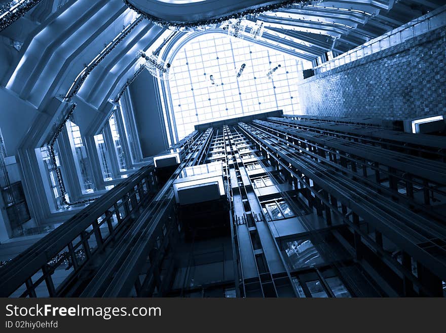 The escalator of the airport.