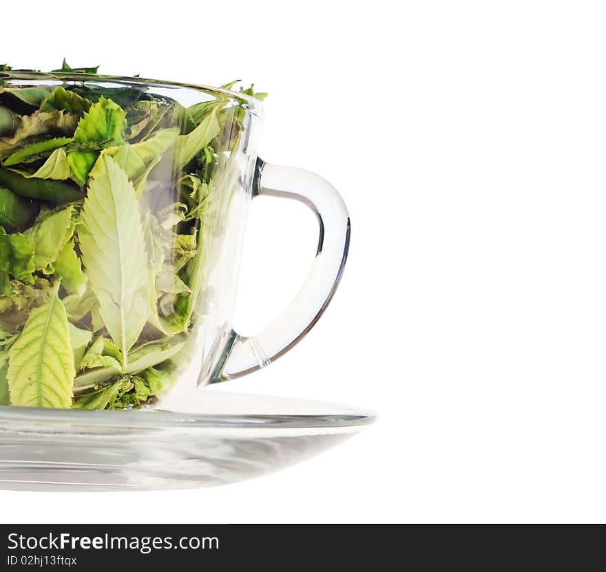 Leaves in cup