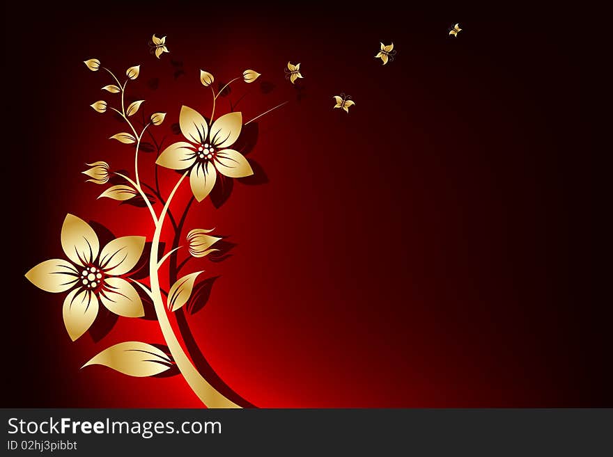 Abstract Background with flower and butterfly for your design. Abstract Background with flower and butterfly for your design