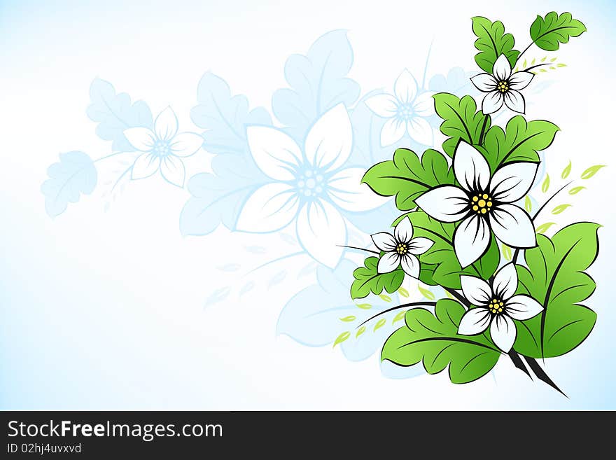 Abstract Background with flowers and leaves for your design. Abstract Background with flowers and leaves for your design