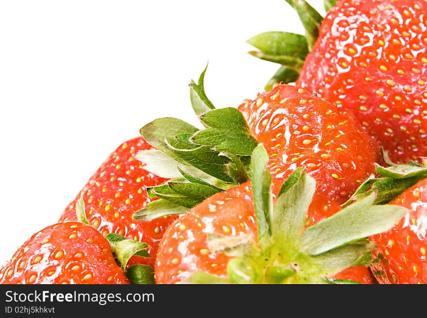 Strawberries isolated on white background