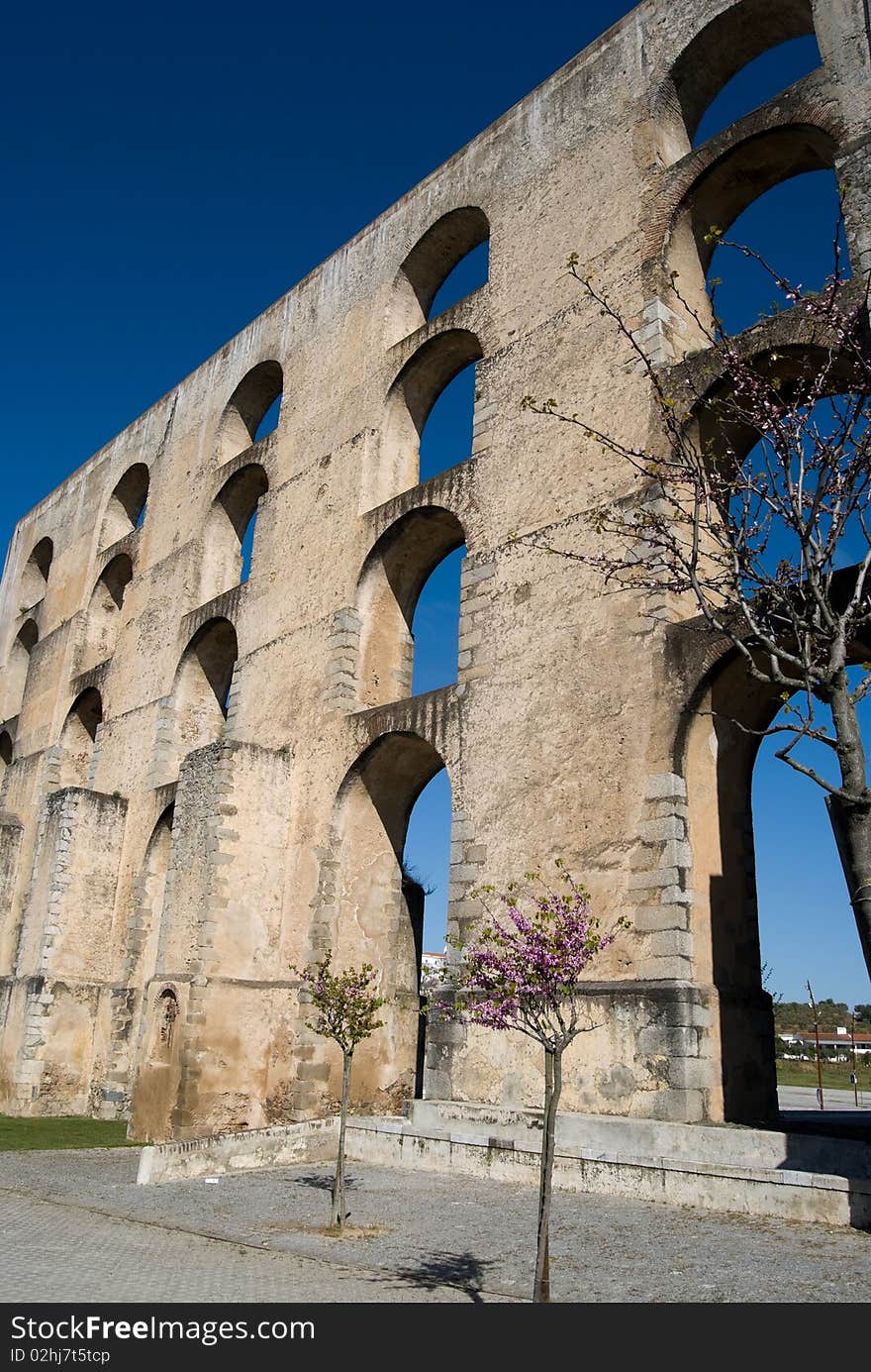 The Roman aqueduct of Elves in Portugal