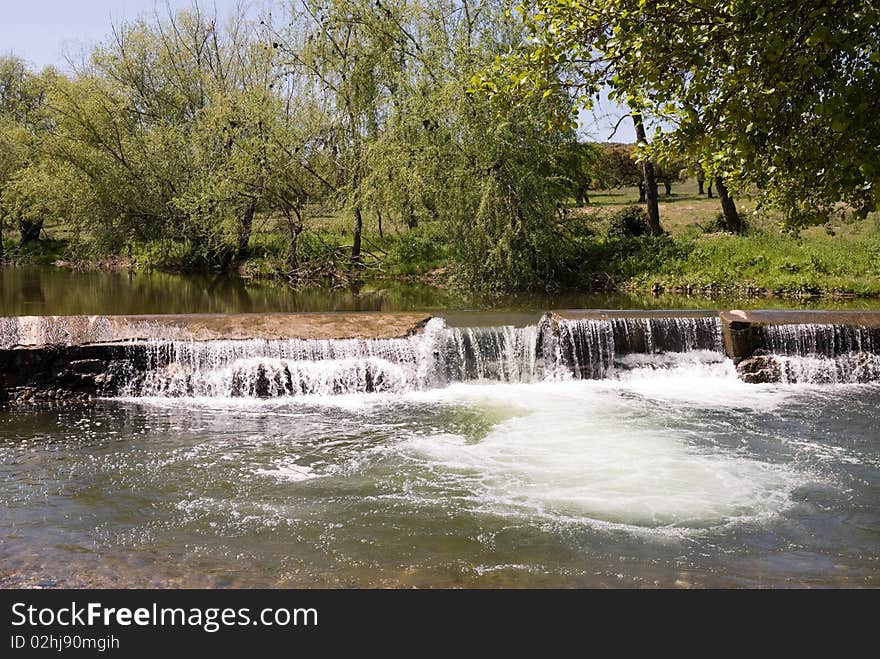 The Fallwaters  in a river in a forest